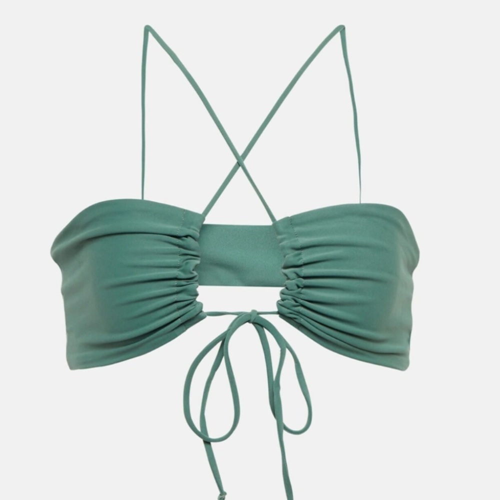 Jade Swim Seafoam Blue Bikini Top NWT!